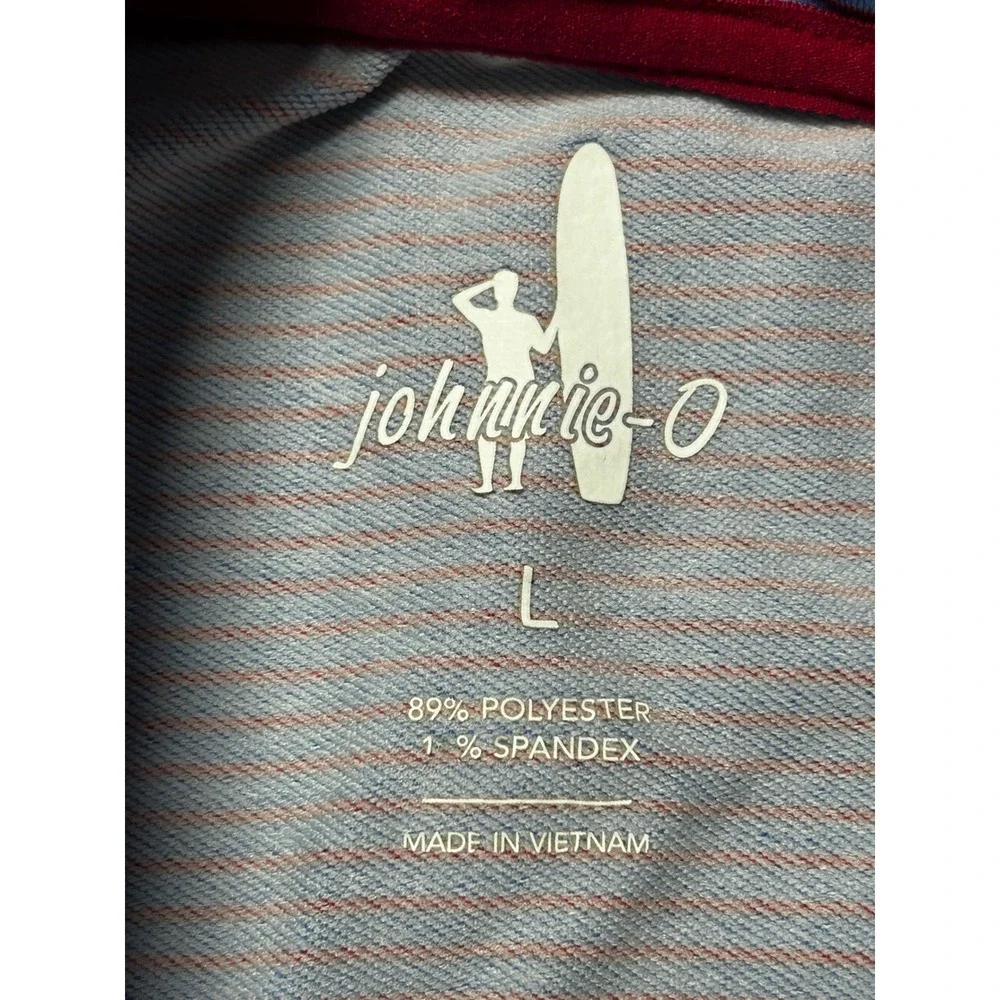 Johnnie-O Riptide Purple Striped Quarter Zip‎ Pullover Mens Large L - CJ